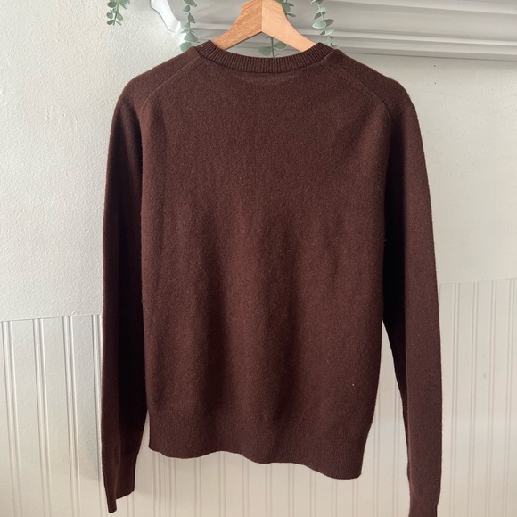 Acne Studios Kalon Face Patch Wool Sweater in Dark Brown - Picture 7 of 10
